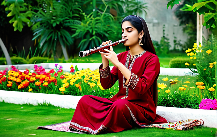 **
A fully clothed musician, in traditional Pakistani attire, skillfully playing the flute in a peaceful garden. The background includes vibrant flowers and lush greenery. Safe for work, appropriate content, modest clothing, perfect anatomy, natural proportions, professional photography, family-friendly.
**