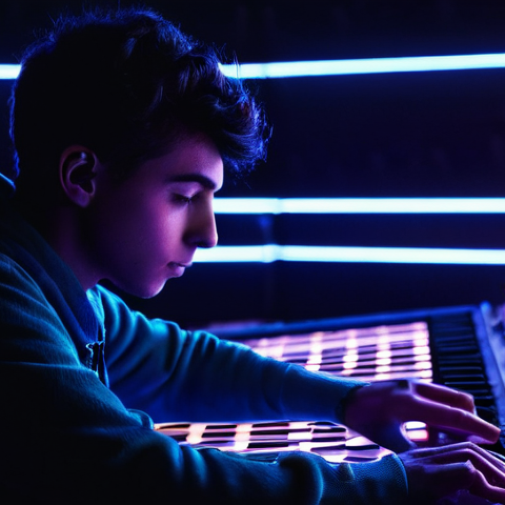 신디사이저 초보자 입문 - **Image Prompt 1: The Alchemist of Sound**
A captivating, medium shot of an individual, gender-n...