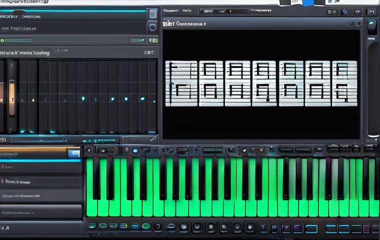 신디사이저 초보자 입문 - **Image Prompt 2: Hardware Meets Software: A Sonic Dichotomy**
    A dynamic split-screen image, sho...