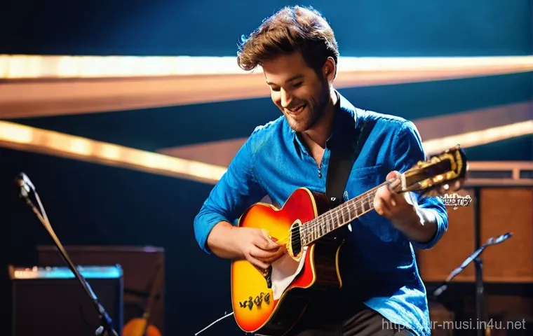 기타 프렛 손상 복구법 - **Prompt 2: Detailed Fret Leveling Process**
    "A close-up shot focusing on a pair of skilled hand...